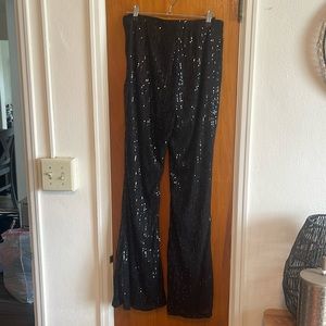 Black sequin pants